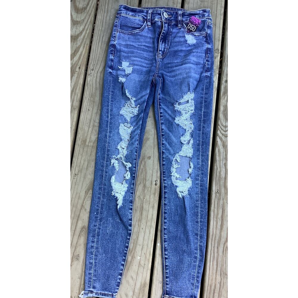 American Eagle Next Level Stretch Jegging Size 2 High Rise Denim Skinny Blue